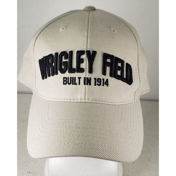 Wrigley Field Built In 1914 Chicago Baseball Cap Hat Tan Beige Adjustable - Picture 1 of 12